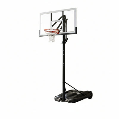 Portable Basketball System Designed for Outdoor Play, 54-Inch Shatterproof Backboard, Power Lift Height Adjustment