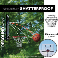 Portable Basketball System 90600 54-Inch Backboard Goal Adjustable Hoop