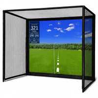 Golf Simulator Enclosure Designed for Home Practice, Impact Screen, Foam-Padded Frame, 10x8 Foot Setup