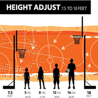 Portable Basketball System 90600 54-Inch Backboard Goal Adjustable Hoop