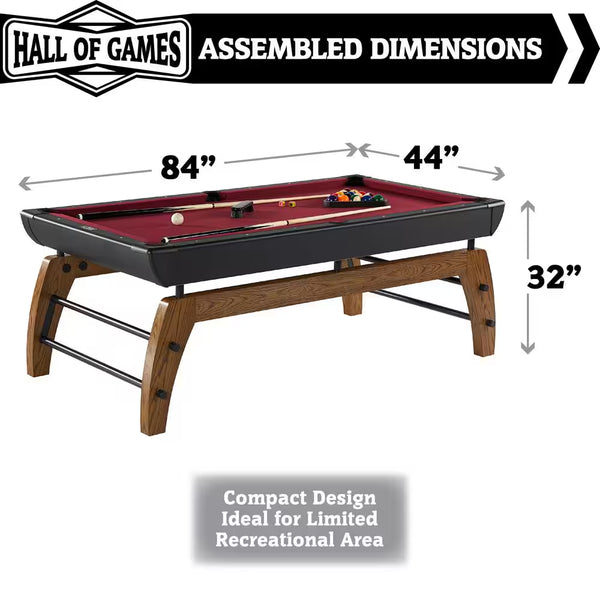 Pool Table Built for Consistent Play, 84 Inch, Wool Blend Surface, K-818 Bumpers, Complete Accessory Set