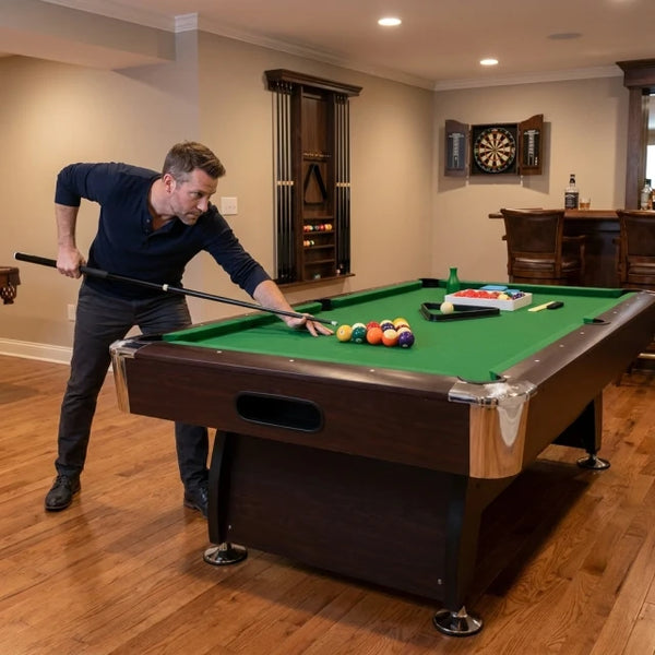 Pool Table Built for Full Size Gameplay, 8 Foot Professional Dimensions, Automatic Ball Return, Complete Set